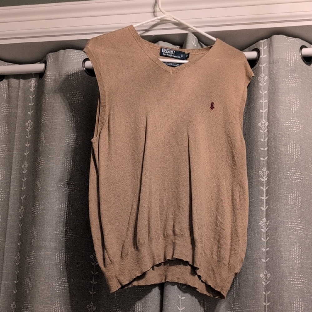 Ralph Lauren V-Neck Tan Sweater Vest